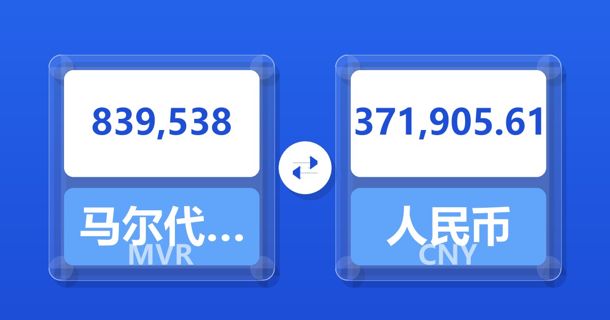 839,538马尔代夫拉菲亚兑人民币