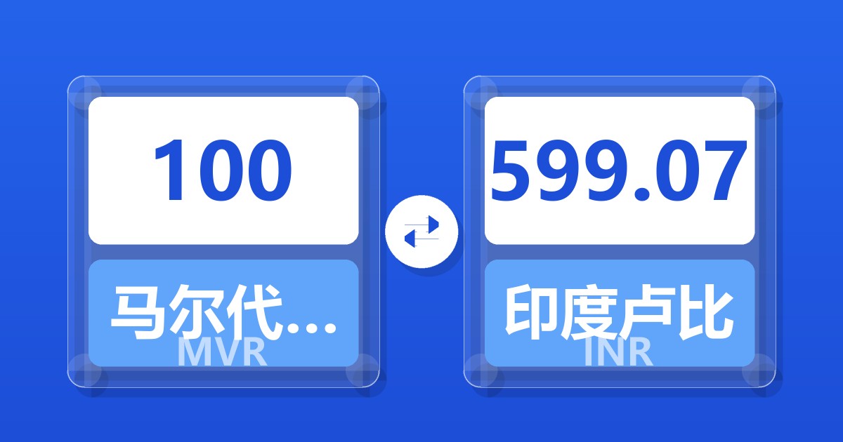 100马尔代夫拉菲亚兑印度卢比