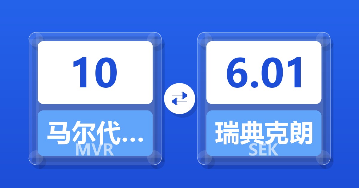 10马尔代夫拉菲亚兑瑞典克朗