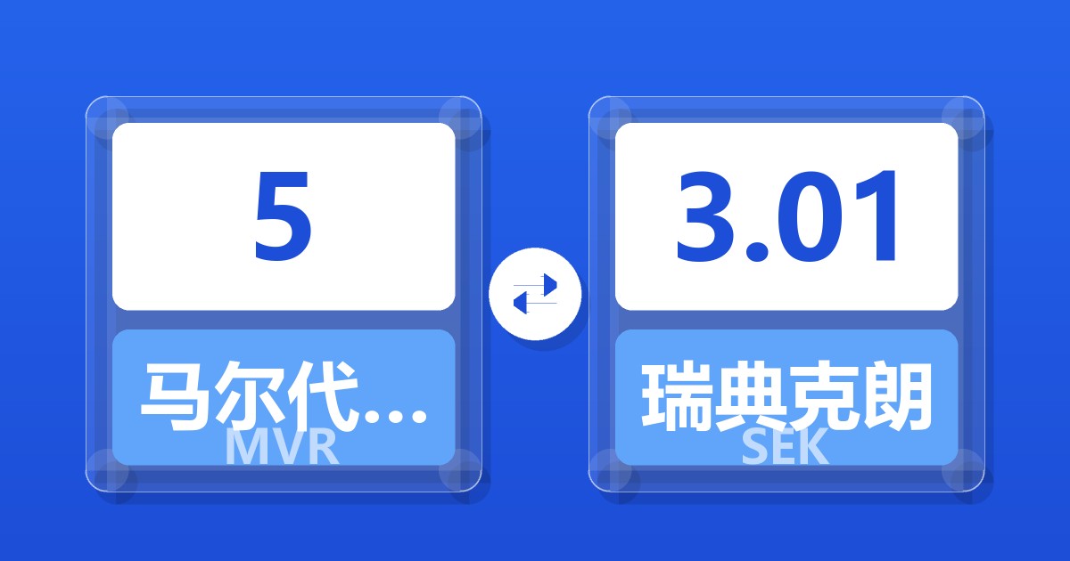 5马尔代夫拉菲亚兑瑞典克朗