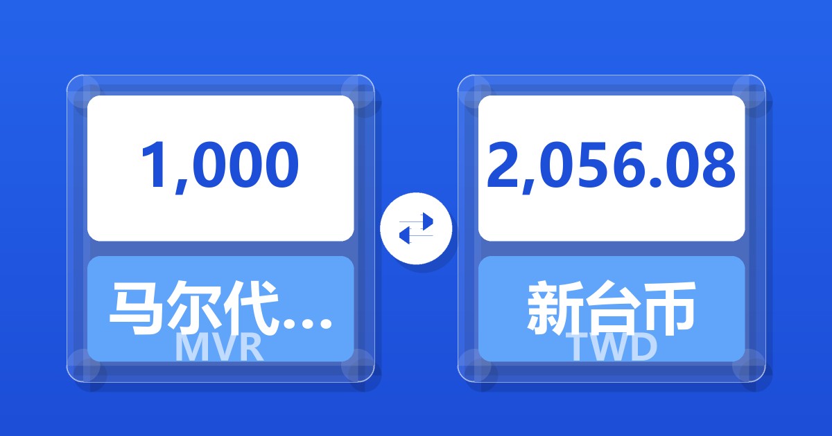 1,000马尔代夫拉菲亚兑新台币
