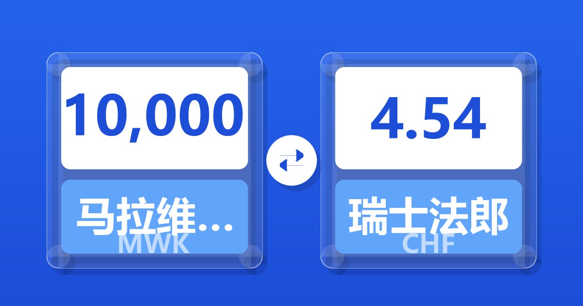 10,000马拉维克瓦查兑瑞士法郎