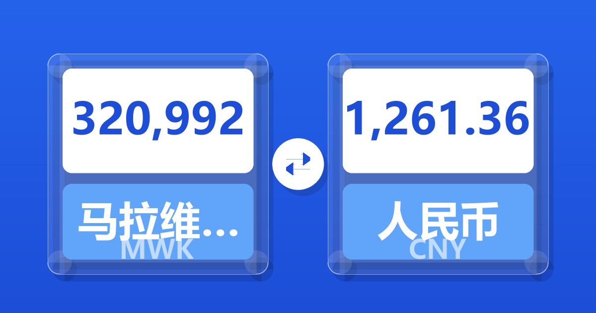 320,992马拉维克瓦查兑人民币