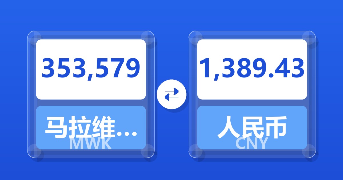 353,579马拉维克瓦查兑人民币