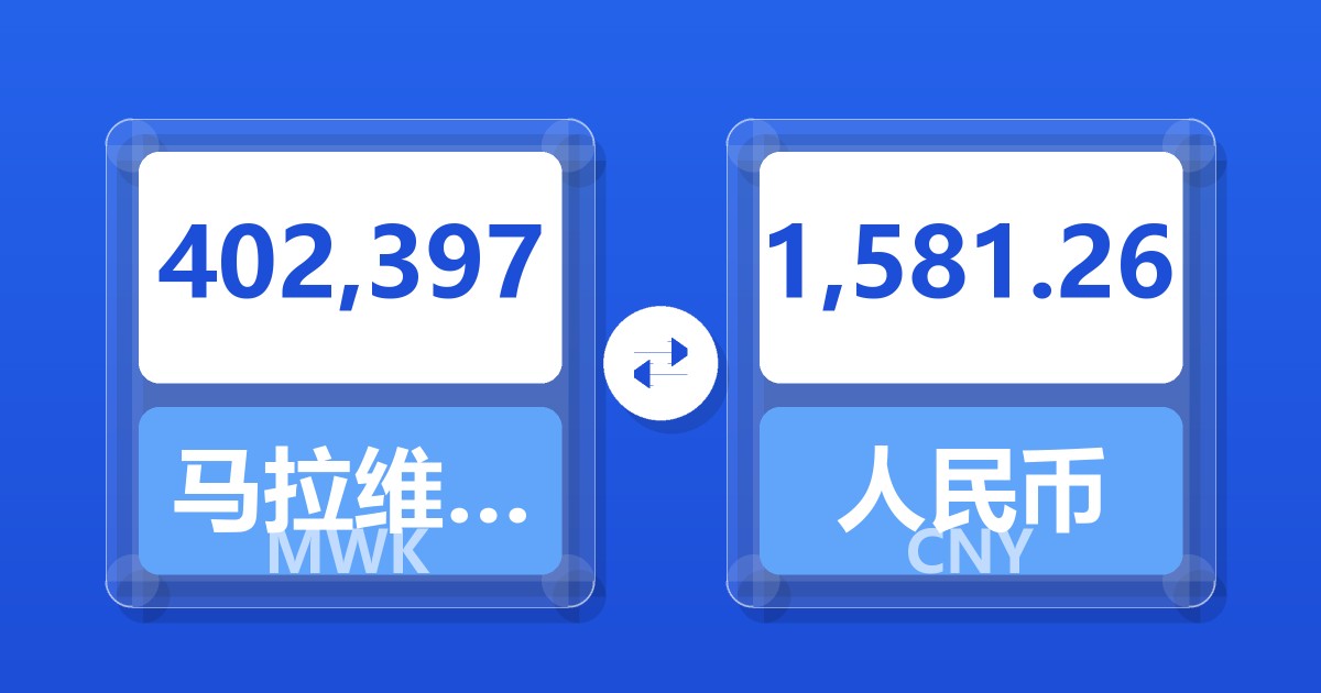 402,397马拉维克瓦查兑人民币
