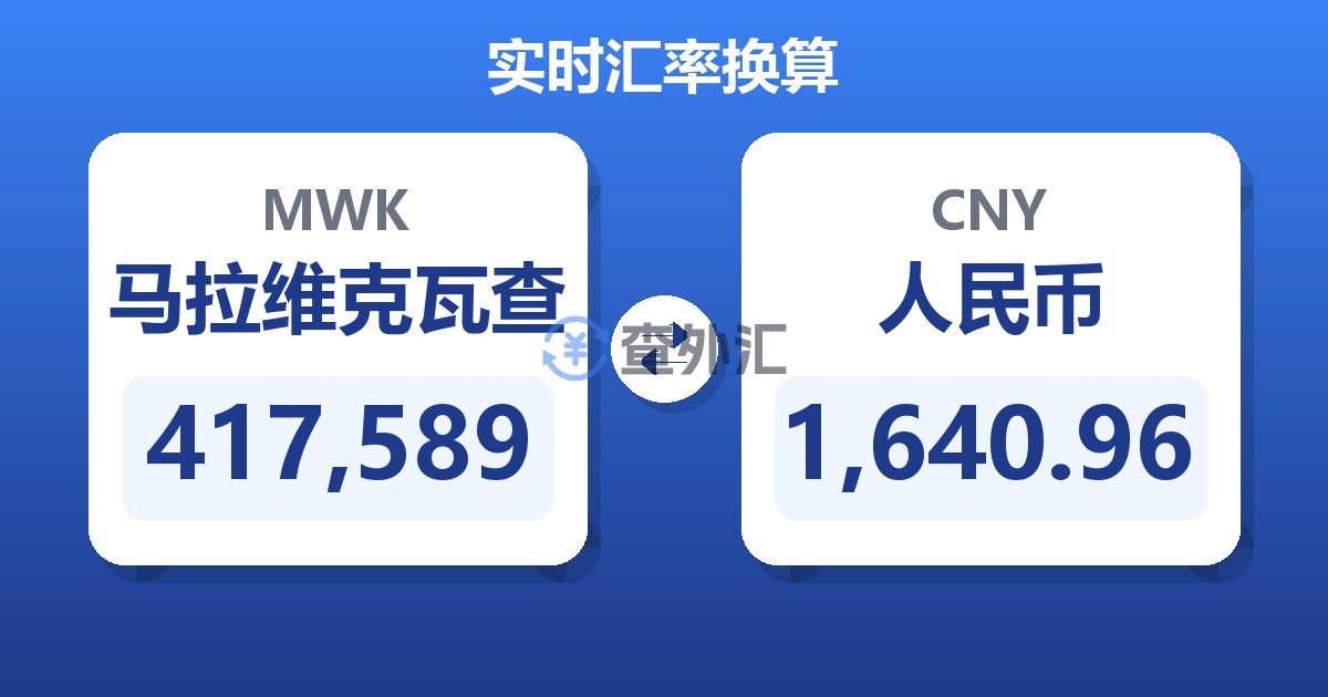 417,589马拉维克瓦查兑人民币