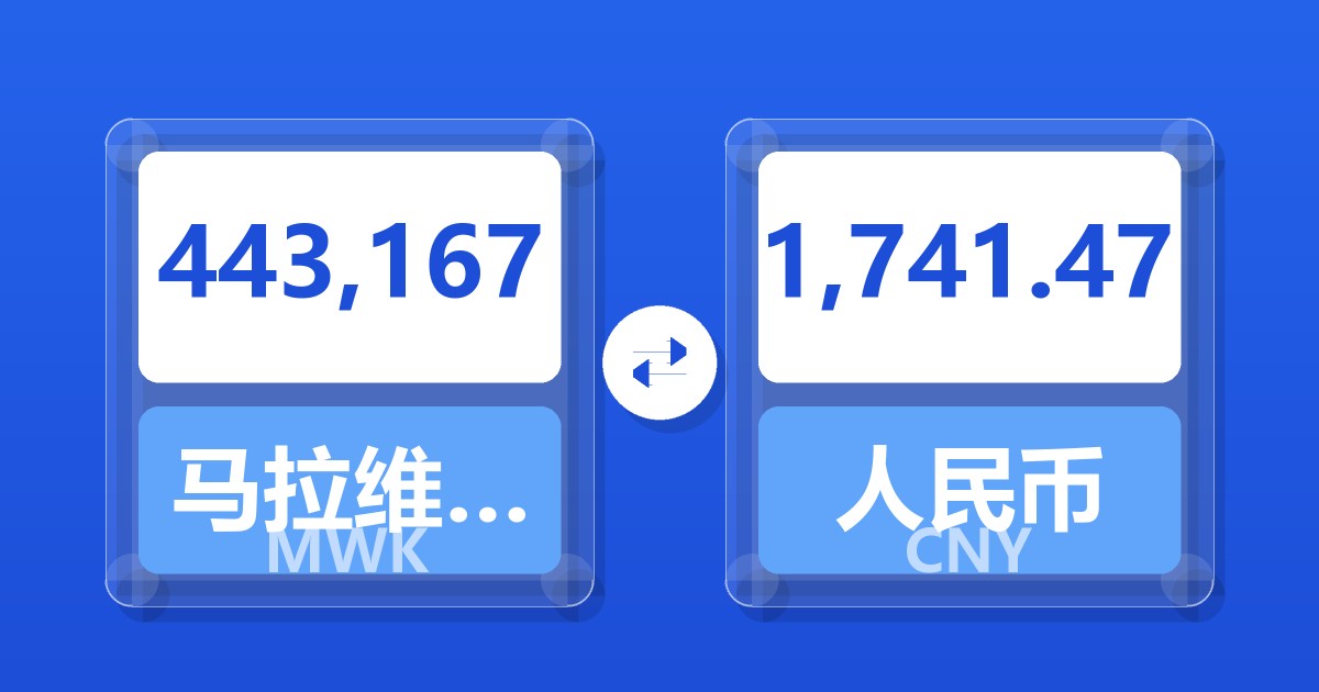 443,167马拉维克瓦查兑人民币