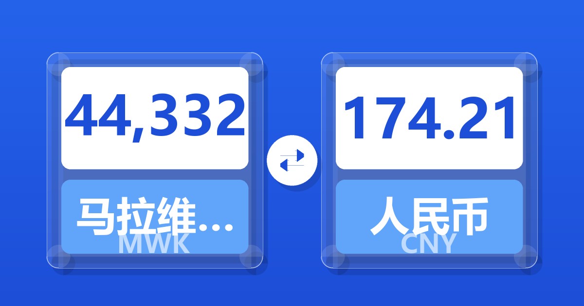 44,332马拉维克瓦查兑人民币