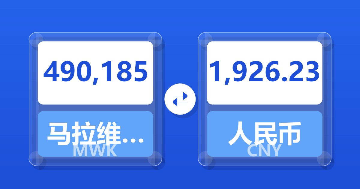 490,185马拉维克瓦查兑人民币