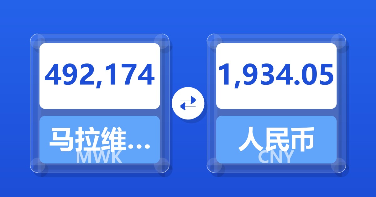 492,174马拉维克瓦查兑人民币