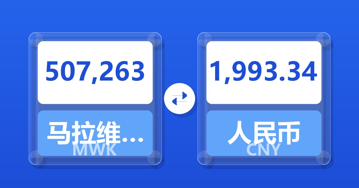 507,263马拉维克瓦查兑人民币
