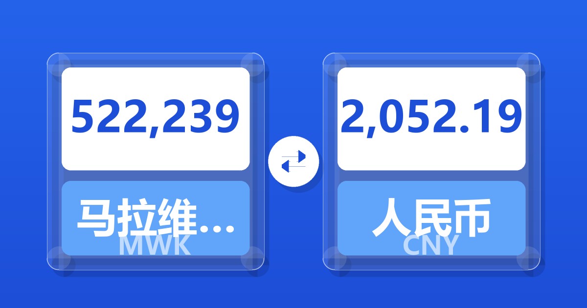 522,239马拉维克瓦查兑人民币