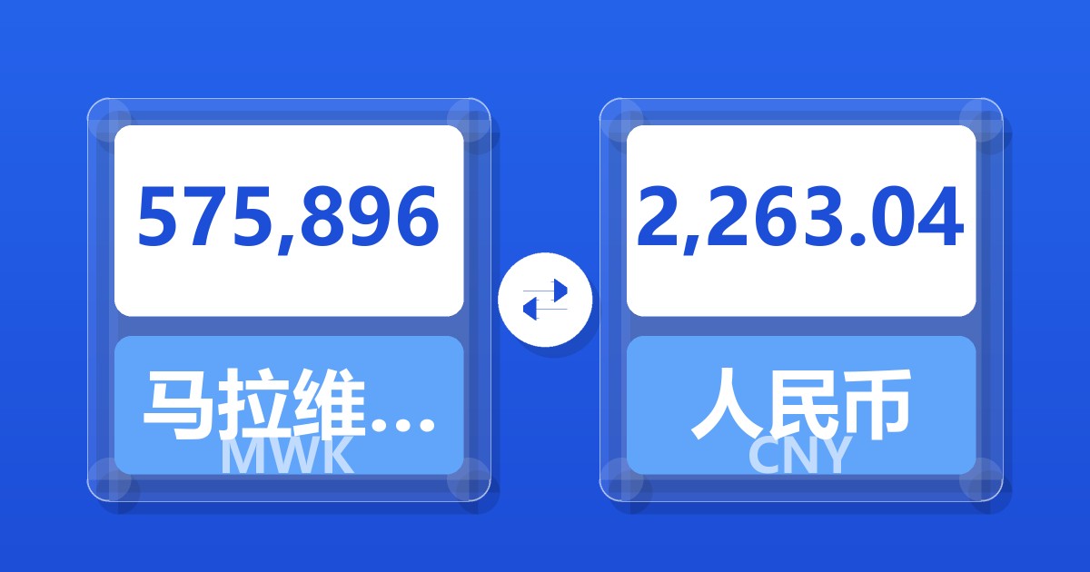 575,896马拉维克瓦查兑人民币
