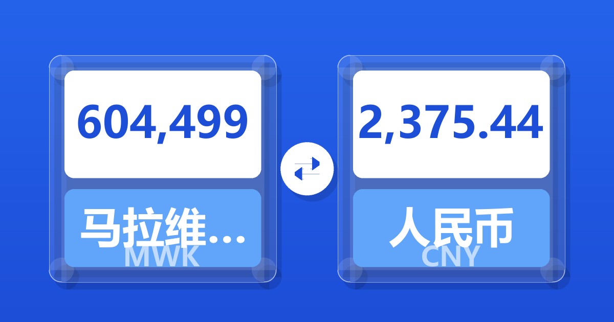604,499马拉维克瓦查兑人民币