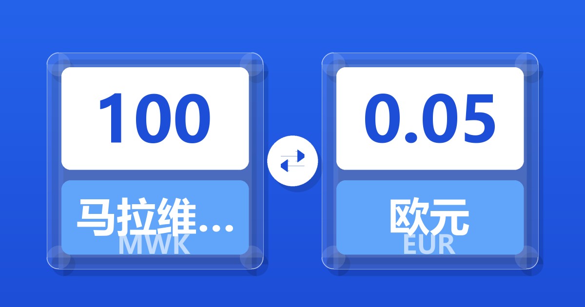 100马拉维克瓦查兑欧元