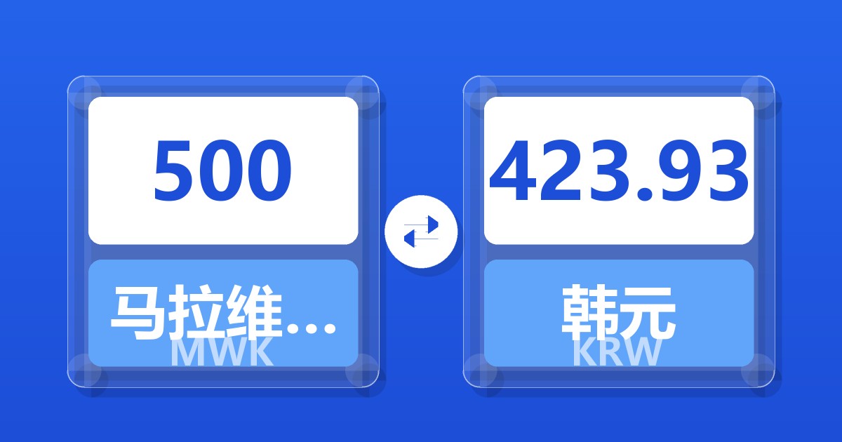 500马拉维克瓦查兑韩元