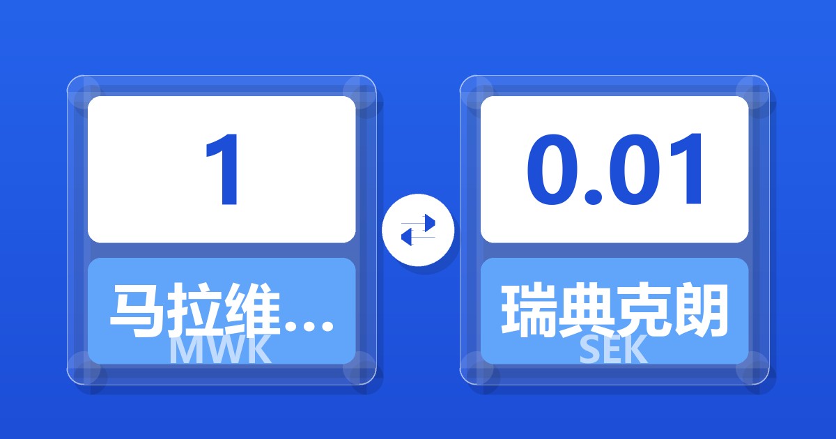 1马拉维克瓦查兑瑞典克朗