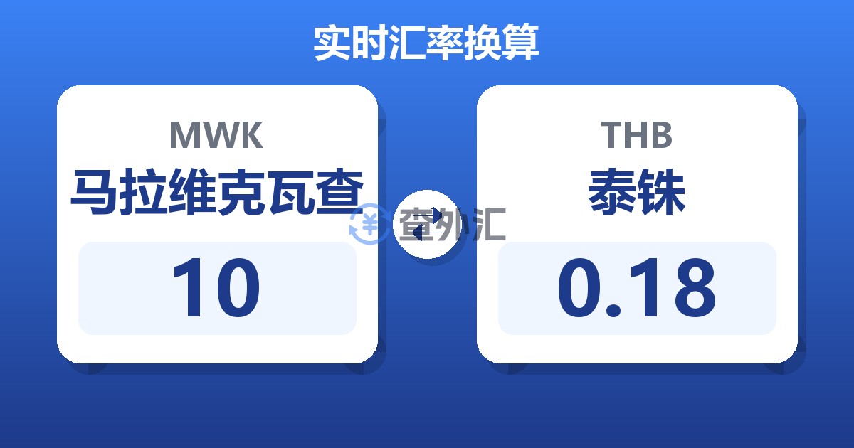10马拉维克瓦查兑泰铢