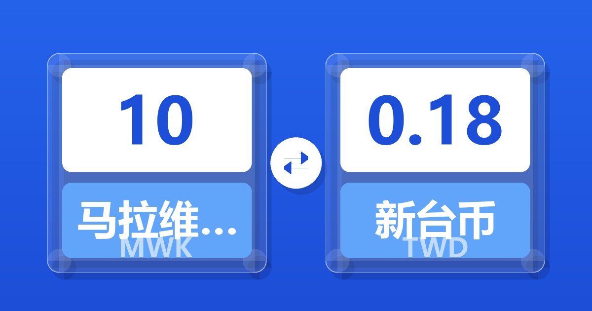 10马拉维克瓦查兑新台币