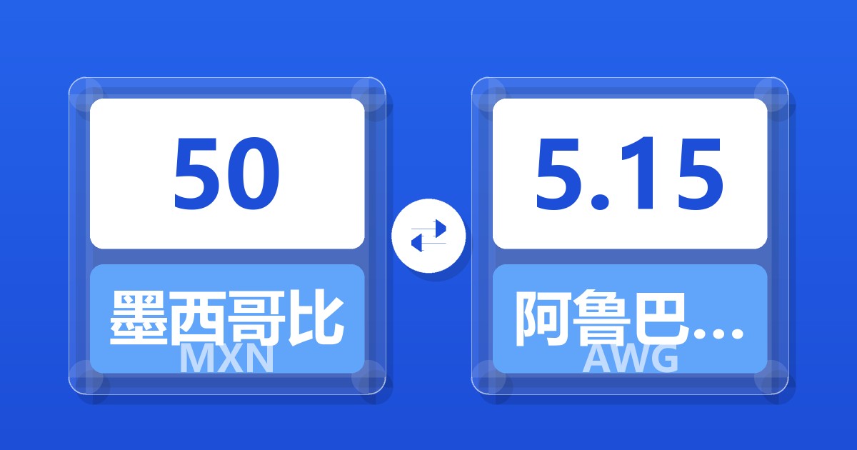 50墨西哥比索兑阿鲁巴弗罗林