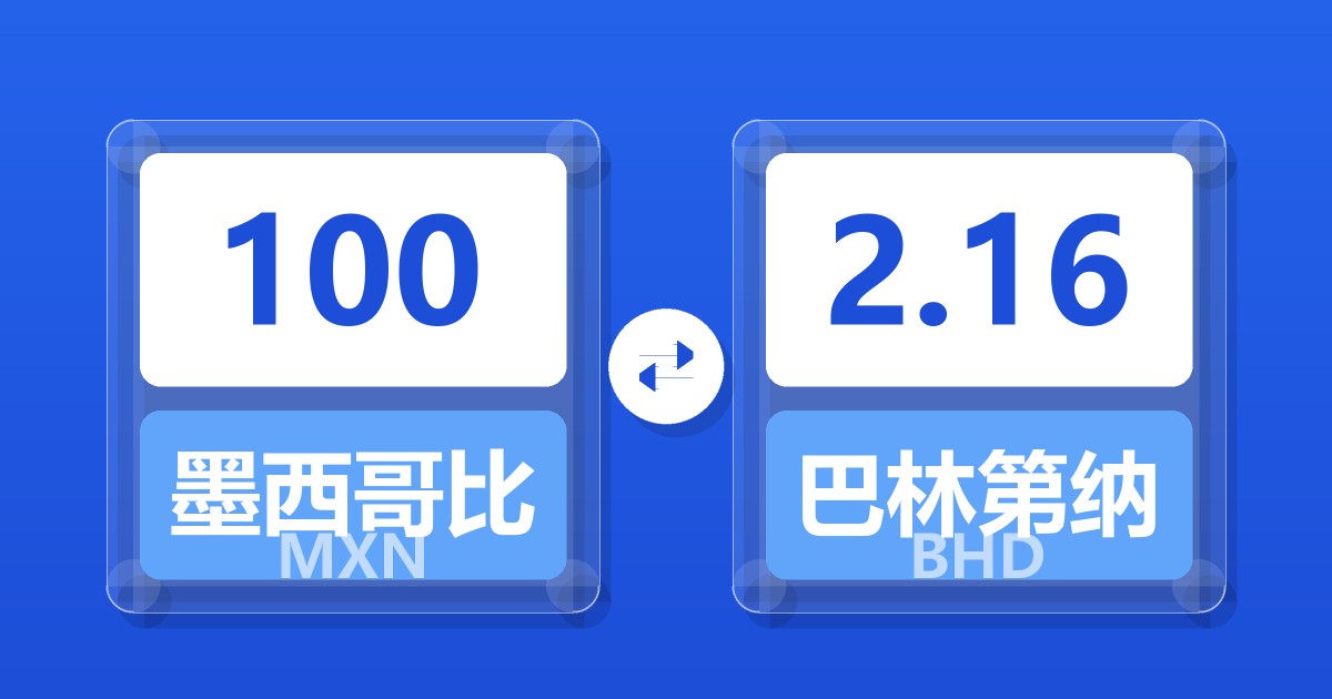 100墨西哥比索兑巴林第纳尔