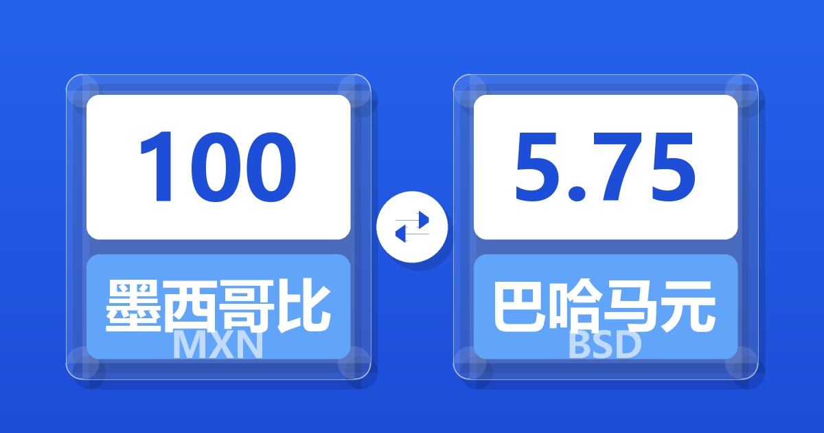 100墨西哥比索兑巴哈马元