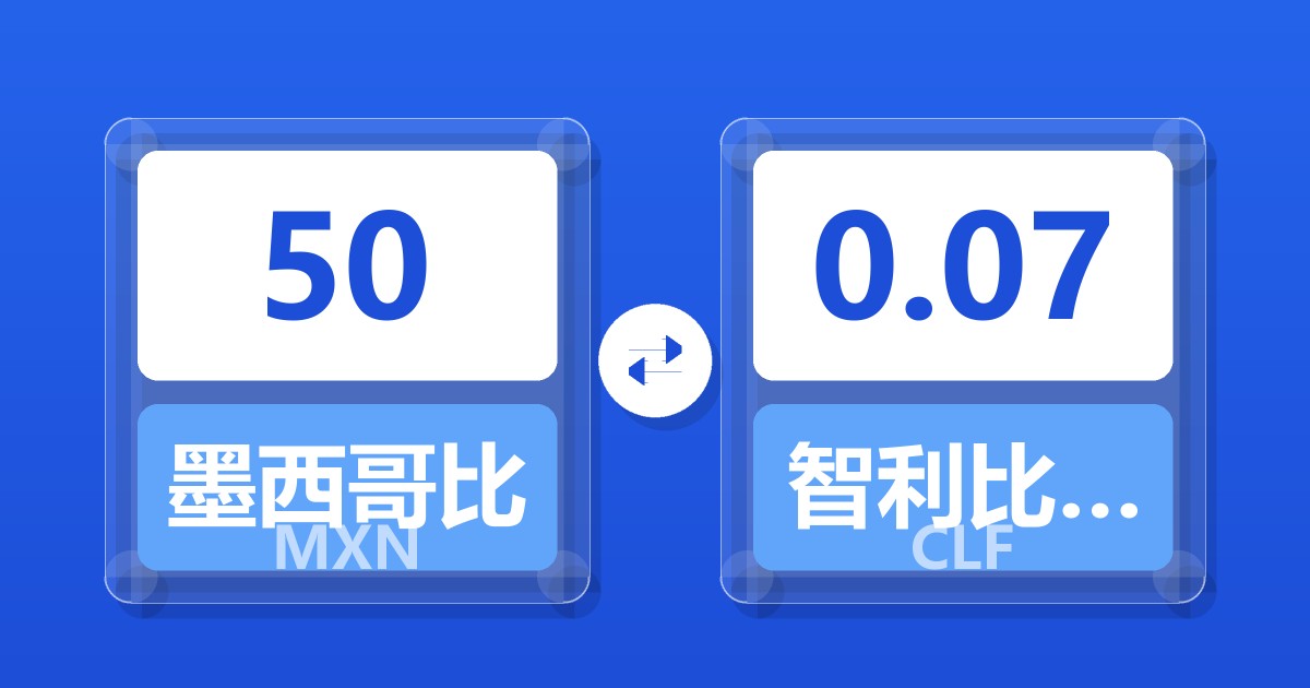 50墨西哥比索兑智利比索（UF）