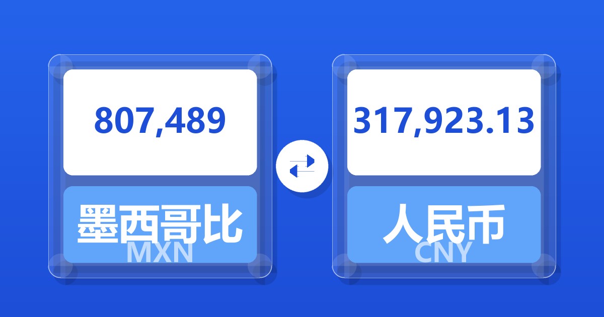 807,489墨西哥比索兑人民币