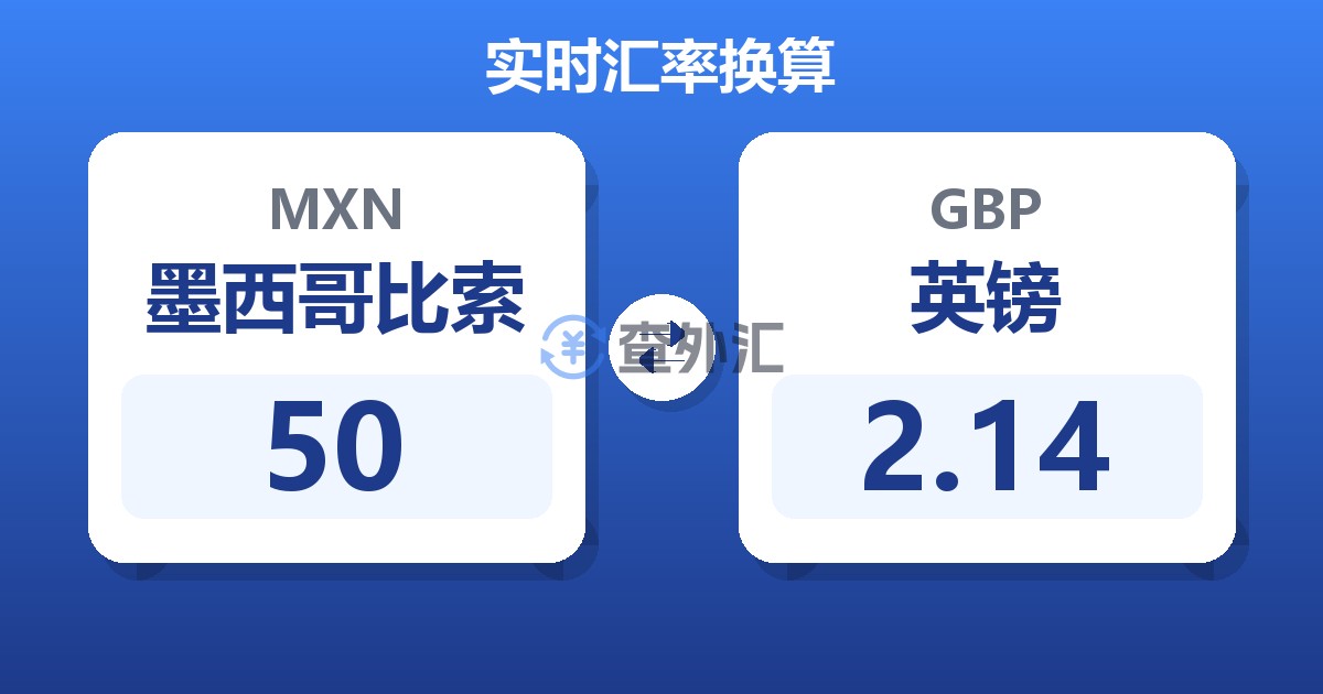 50墨西哥比索兑英镑