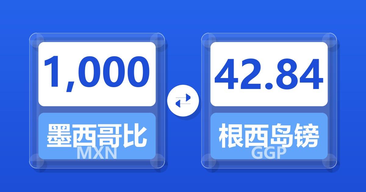 1,000墨西哥比索兑根西岛镑