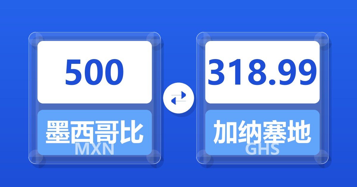 500墨西哥比索兑加纳塞地