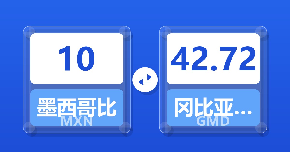 10墨西哥比索兑冈比亚达拉西