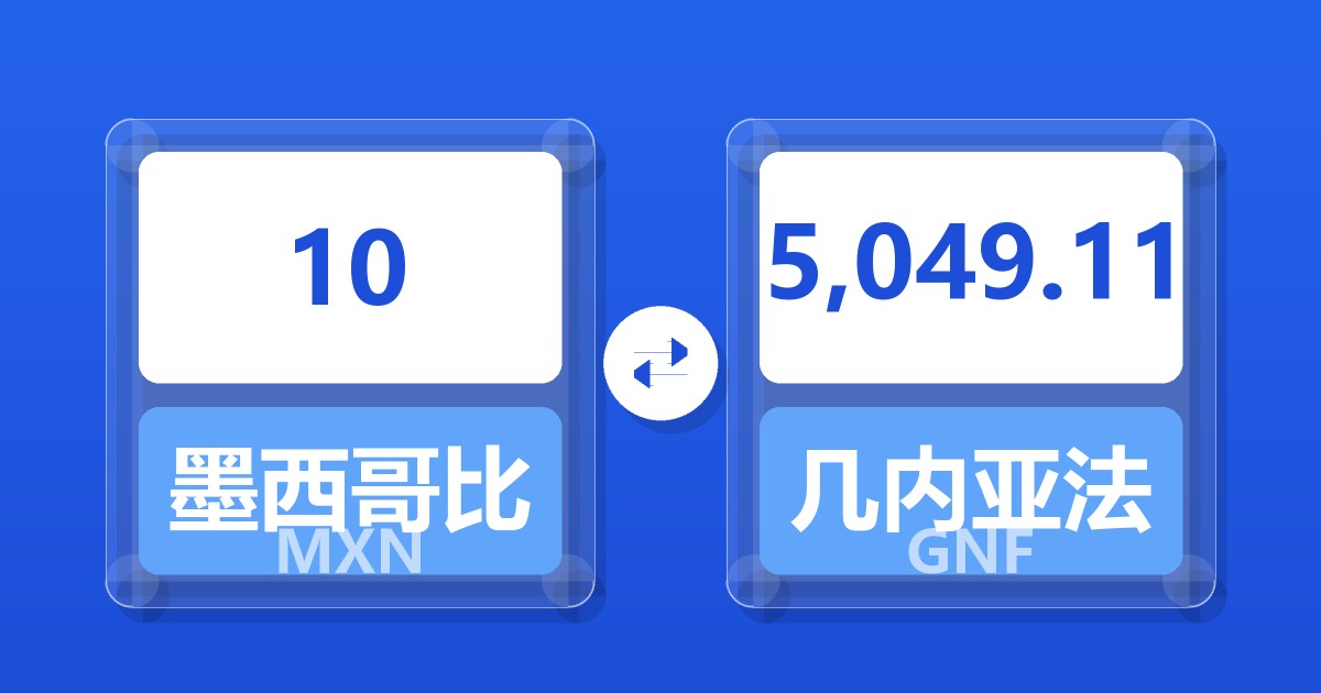 10墨西哥比索兑几内亚法郎