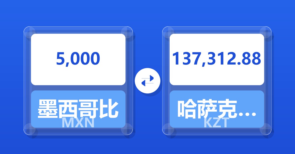 5,000墨西哥比索兑哈萨克斯坦坚戈