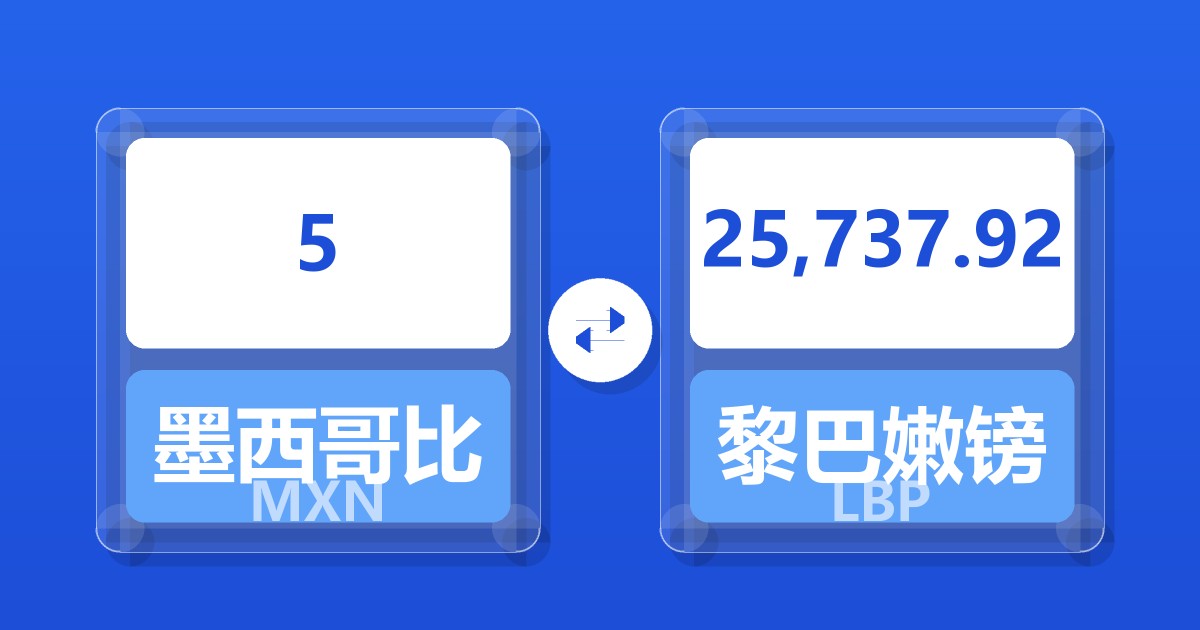 5墨西哥比索兑黎巴嫩镑