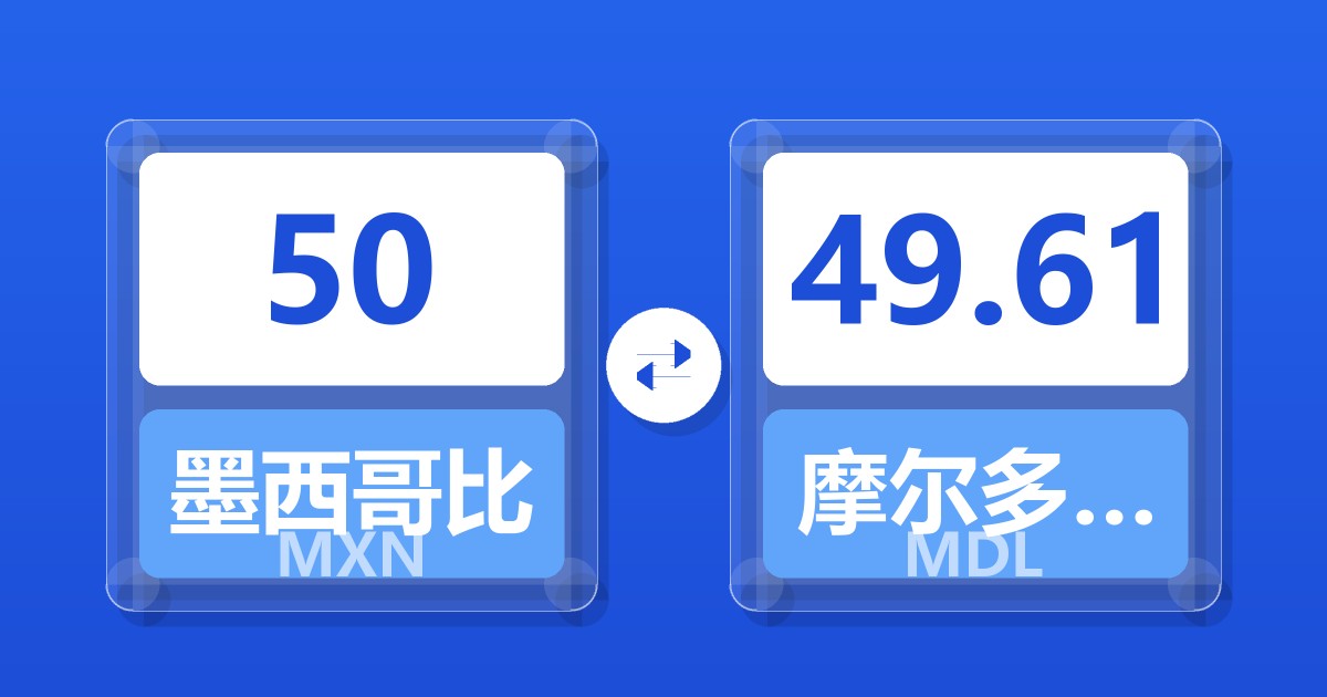 50墨西哥比索兑摩尔多瓦列伊