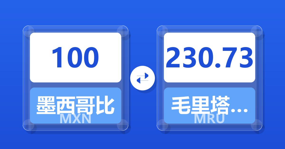 100墨西哥比索兑毛里塔尼亚乌吉亚