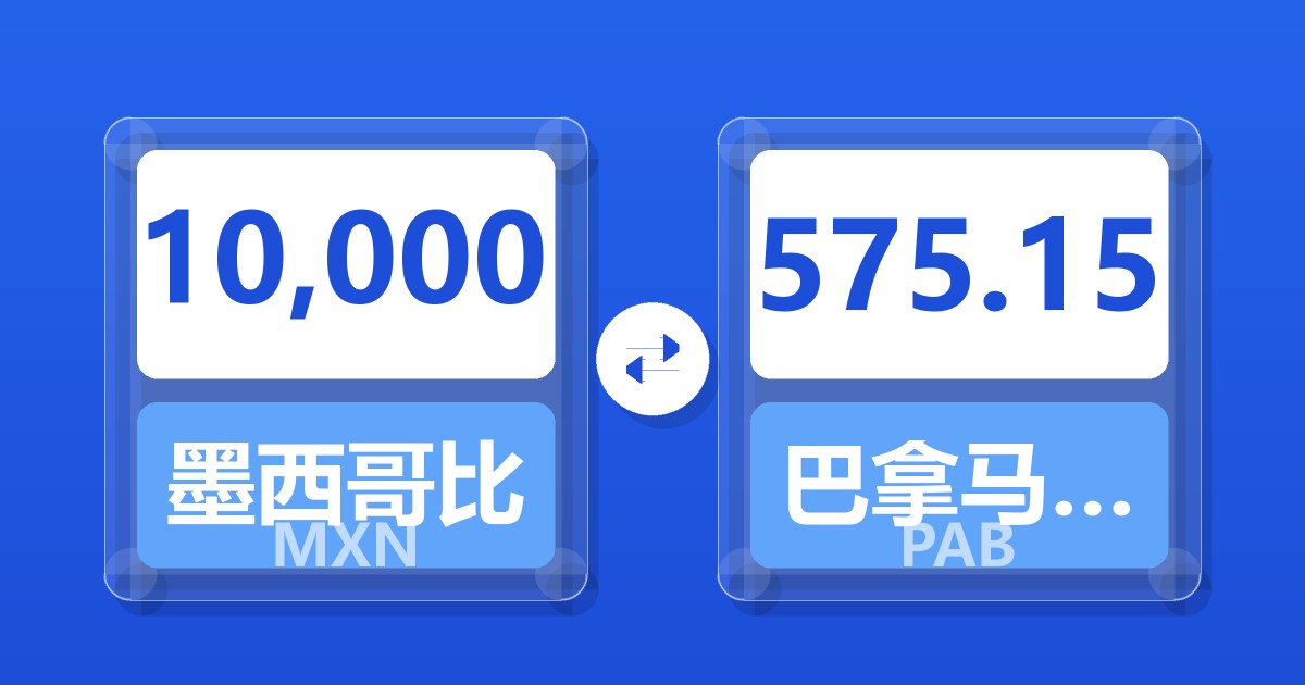 10,000墨西哥比索兑巴拿马巴波亚