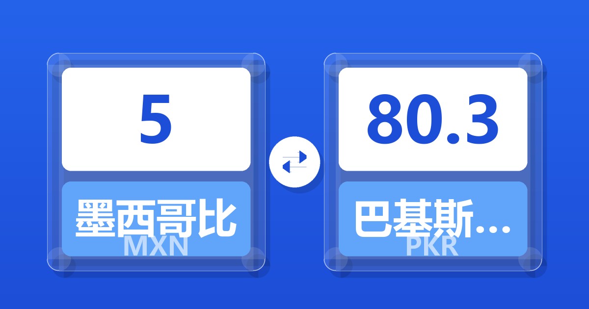 5墨西哥比索兑巴基斯坦卢比