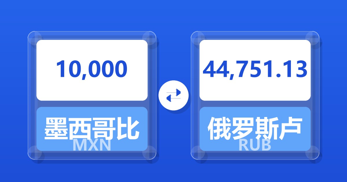 10,000墨西哥比索兑俄罗斯卢布