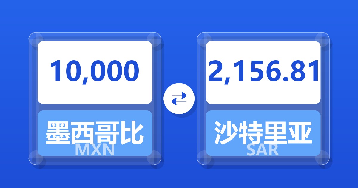 10,000墨西哥比索兑沙特里亚尔