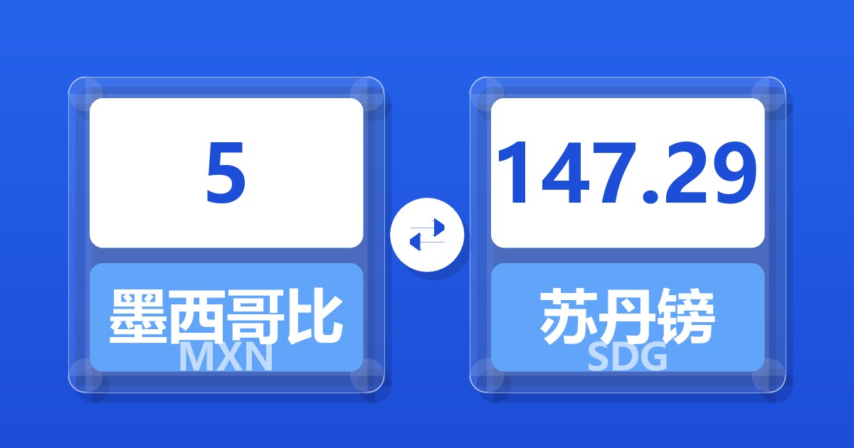 5墨西哥比索兑苏丹镑