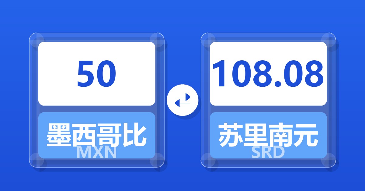 50墨西哥比索兑苏里南元