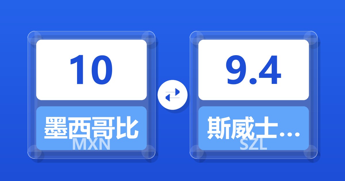 10墨西哥比索兑斯威士兰里兰吉尼