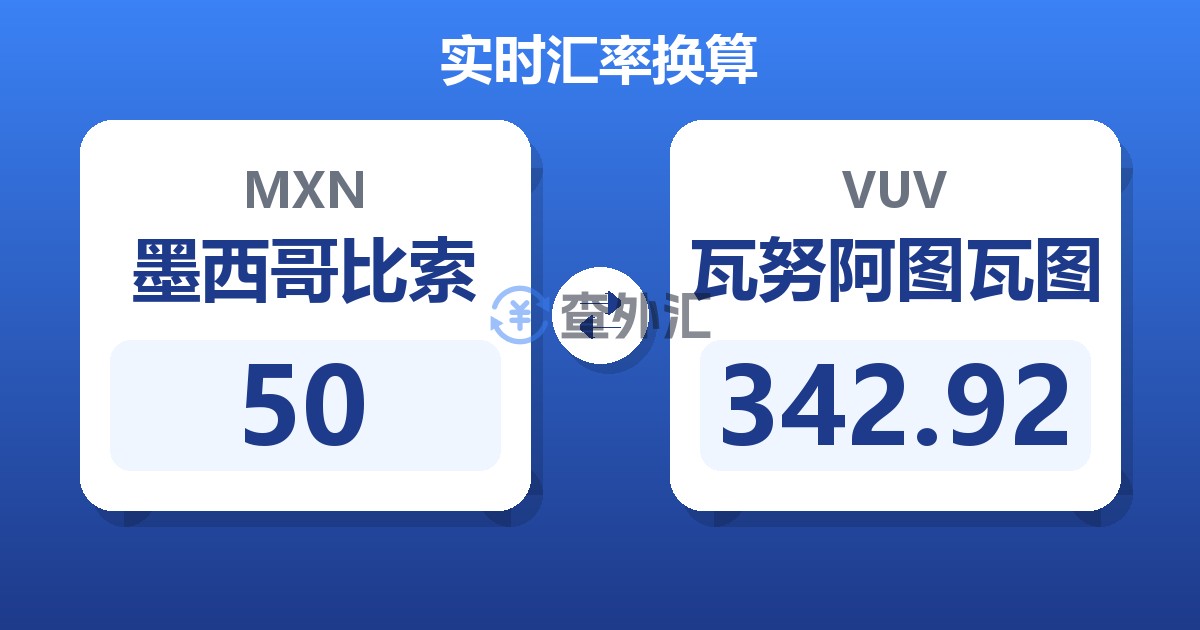 50墨西哥比索兑瓦努阿图瓦图