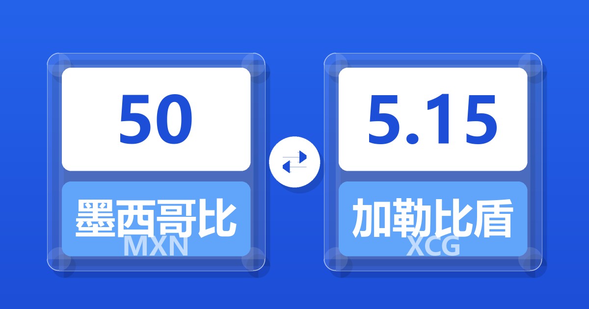 50墨西哥比索兑加勒比盾