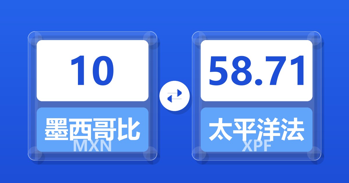 10墨西哥比索兑太平洋法郎