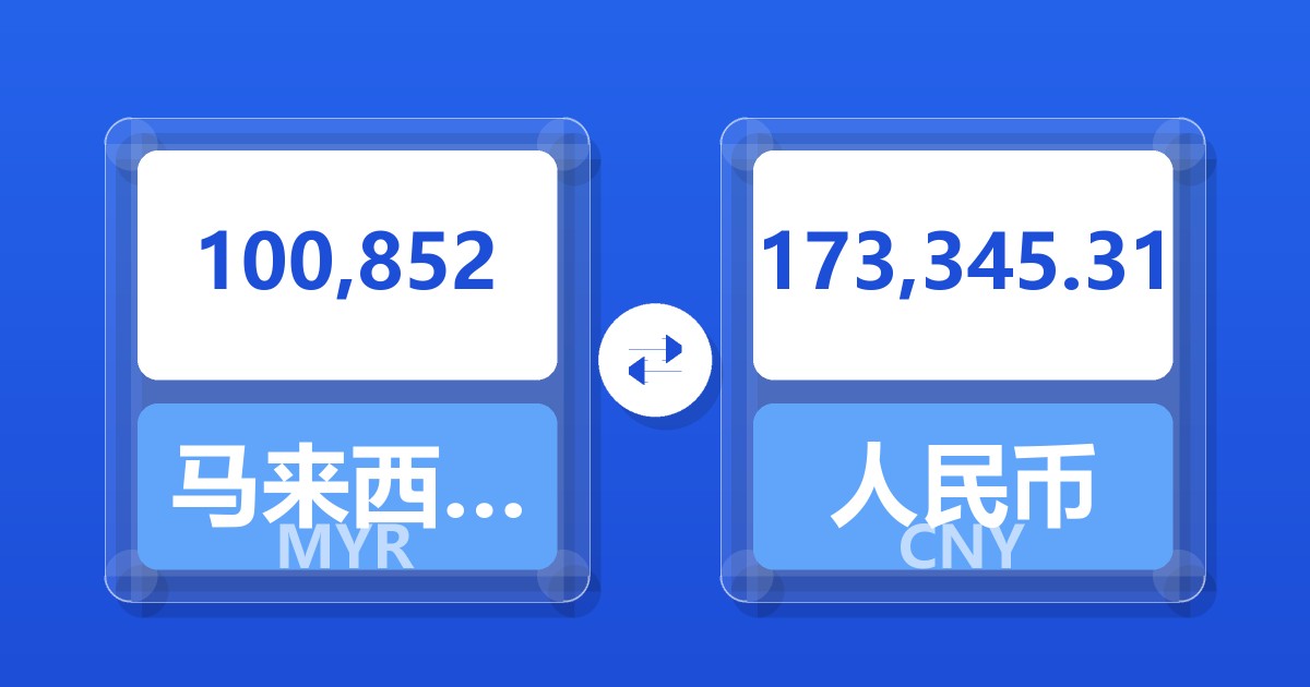 100,852马来西亚林吉特兑人民币