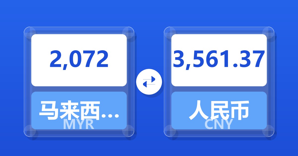2,072马来西亚林吉特兑人民币