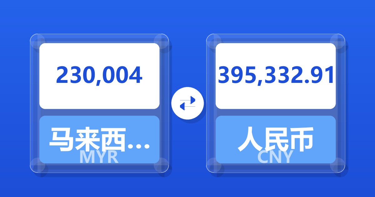 230,004马来西亚林吉特兑人民币